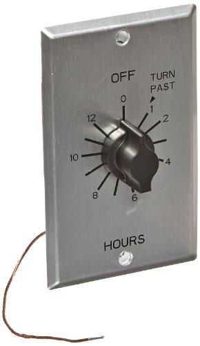 NSI TORK C412H Spring-Wound in-Wall Twist Timer Metal-Brushed Aluminum for Commercial Use with 12-Hour Length Automatic