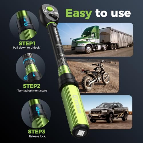 Click Torque Wrench for Bike and Car Repair - 5-50Ft-Lb/5-69.4Nm Drive Click Wrench, Dual-Direction Adjustable 72 Tooth