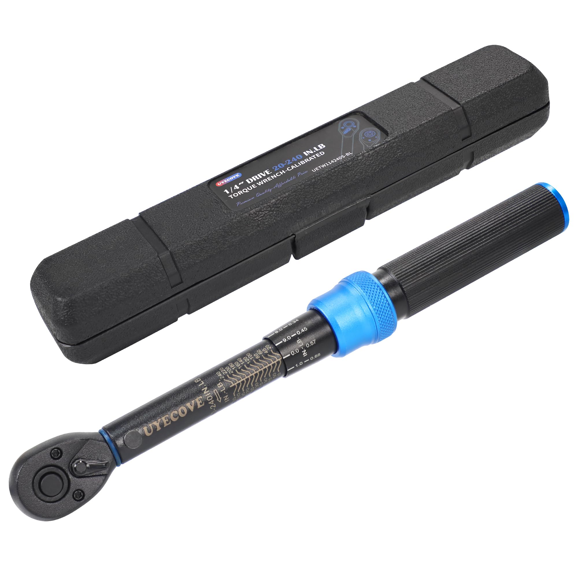 1/4-Inch Drive Click Torque Wrench Dual-Range Scales Blue
| Professional Torque Wrench 20-240IN.LB Blue
| Dual-Directio