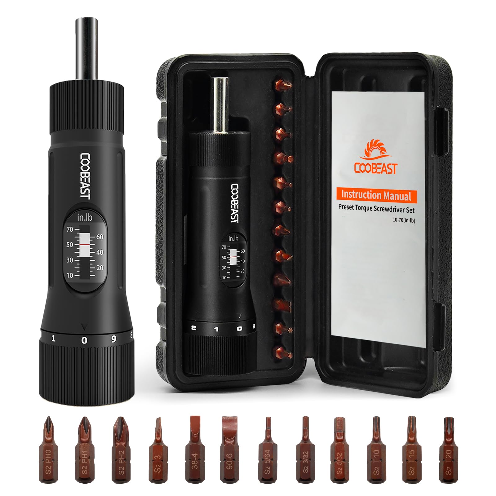  13Pcs S2 Bits Torque Wrench Screwdriver Set for Bike Repair and Maintenance
| 1/4" Drive Torque Wrench Set for Tool Kit